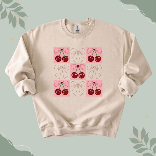 Coquette Cherry Bow Sweatshirt