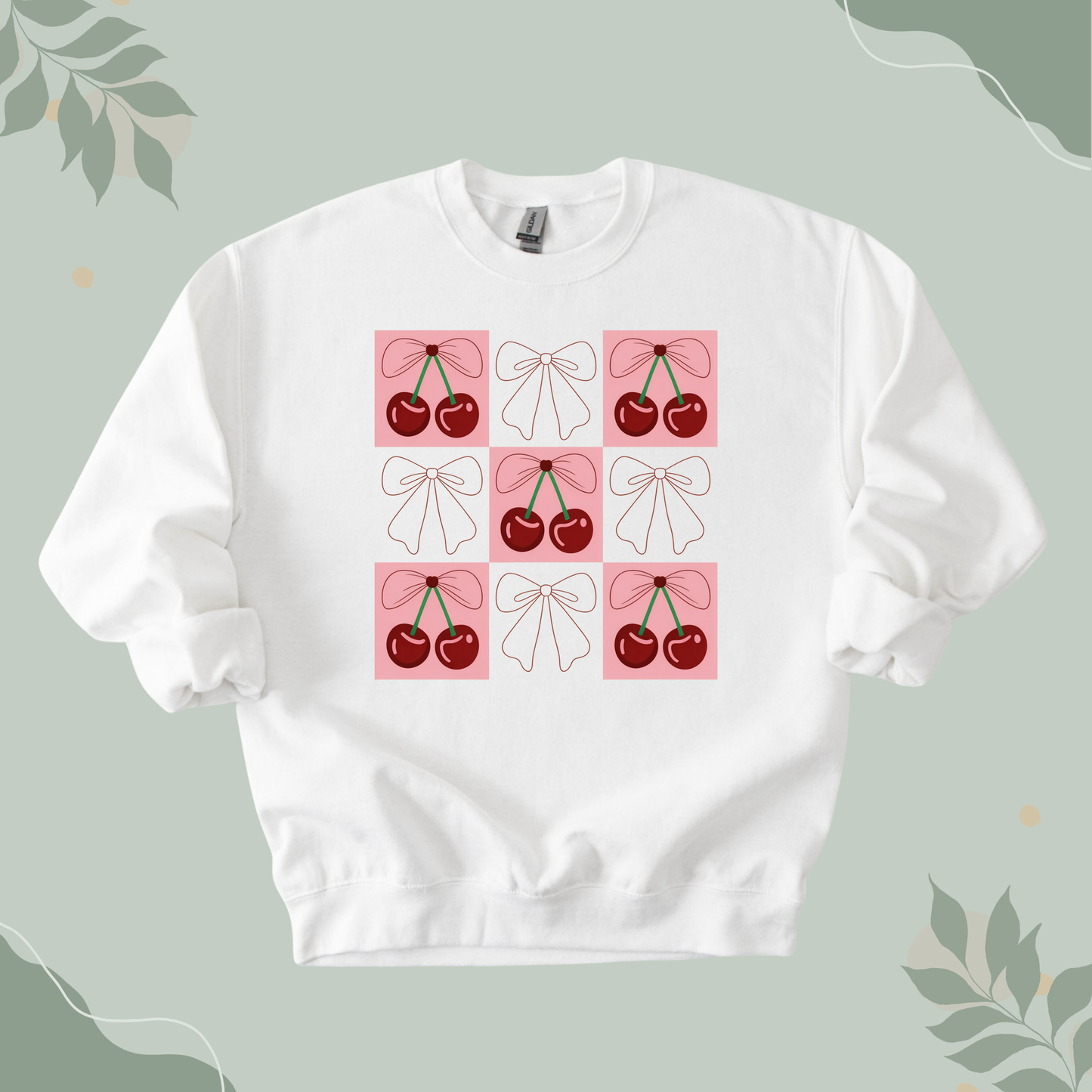 Coquette Cherry Bow Sweatshirt